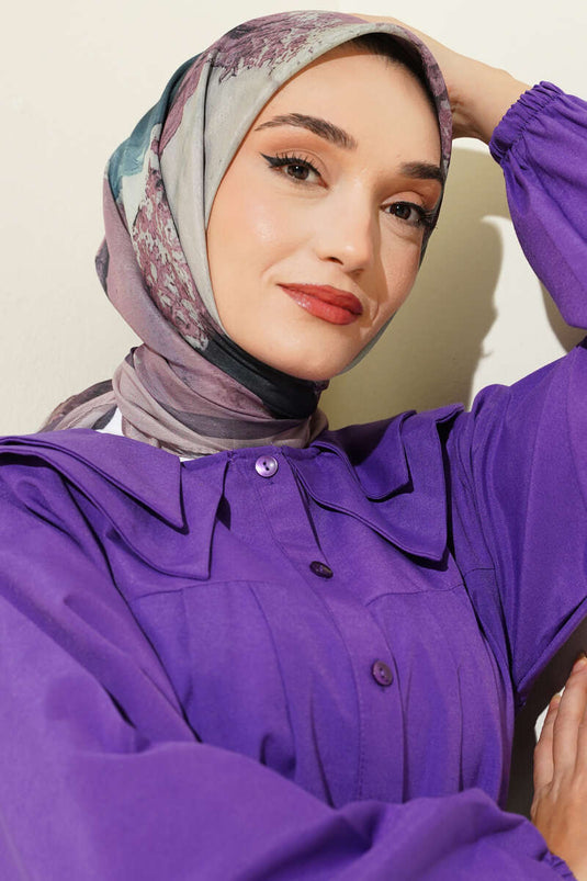 Striped Gradient Pattern Detail Scarf Latte