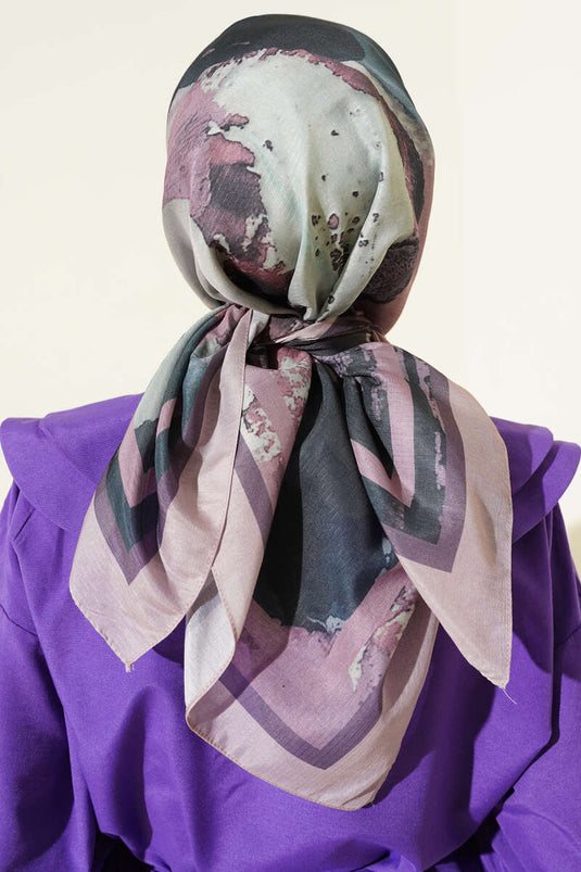 Striped Gradient Pattern Detail Scarf Latte