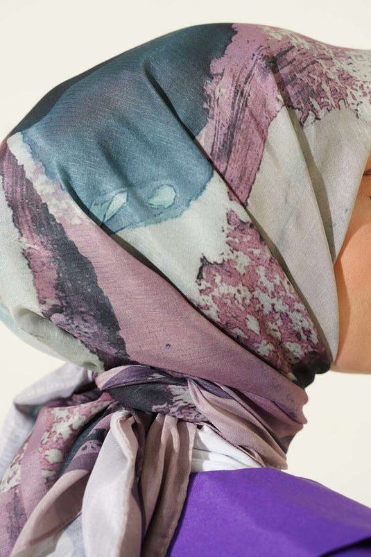 Écharpe à rayures dégradées couleur latte