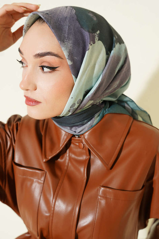 Striped Gradient Pattern Detail Scarf Emerald