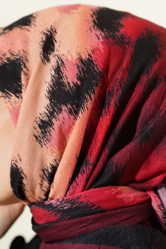 Écharpe en bambou à rayures bordeaux