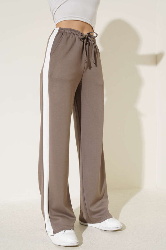 Striped Drawstring Pants Mink