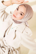 Écharpe En Bambou Rayée Beige