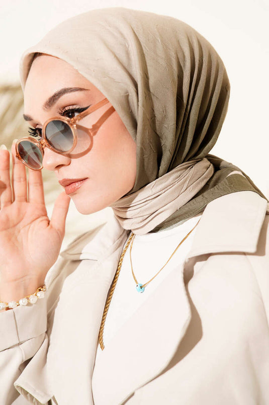 Striped Bamboo Kash Scarf Khaki