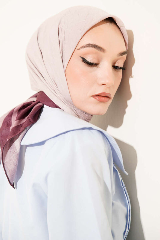 Striped Bamboo Kash Scarf, Plum