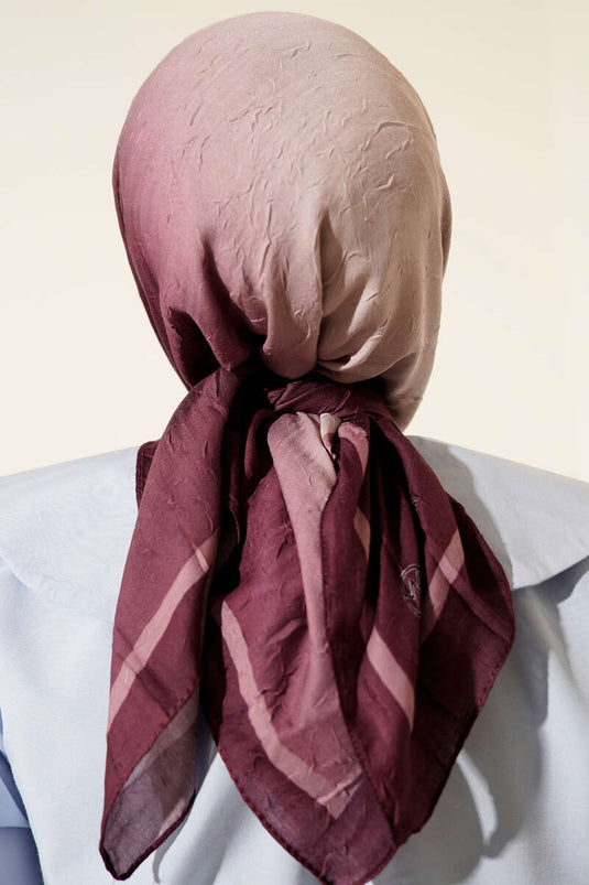 Striped Bamboo Kash Scarf, Plum