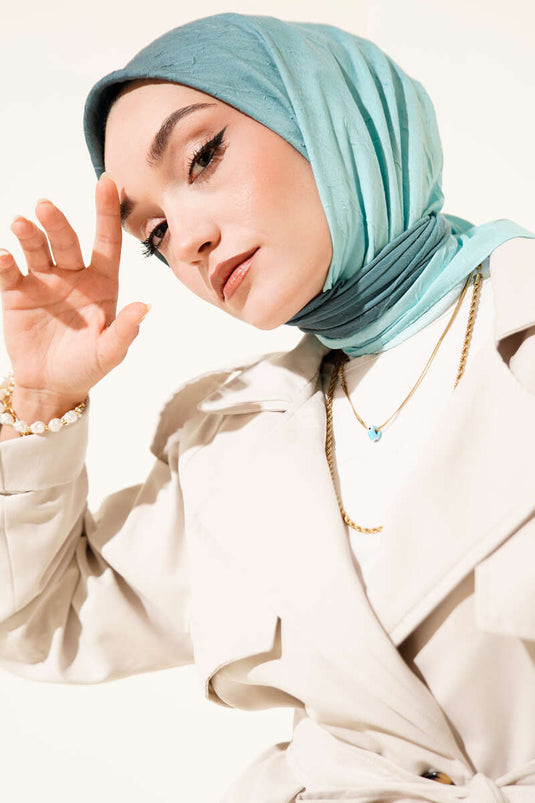 Striped Bamboo Kash Scarf Turquoise