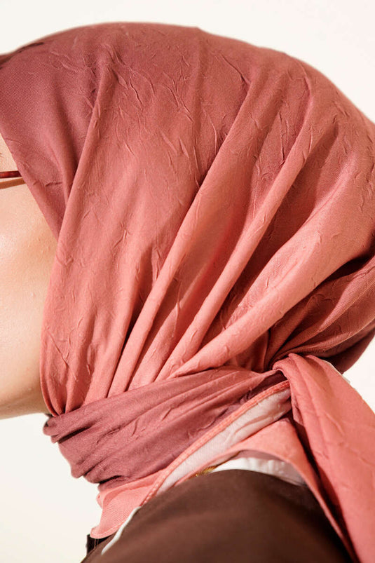 Striped Bamboo Crush Scarf, Baby Pink