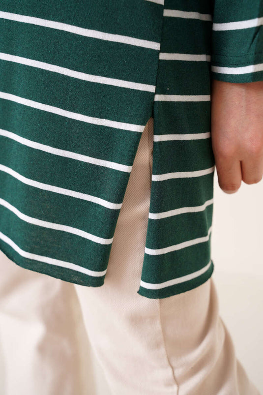 Striped Tunic Emerald Green