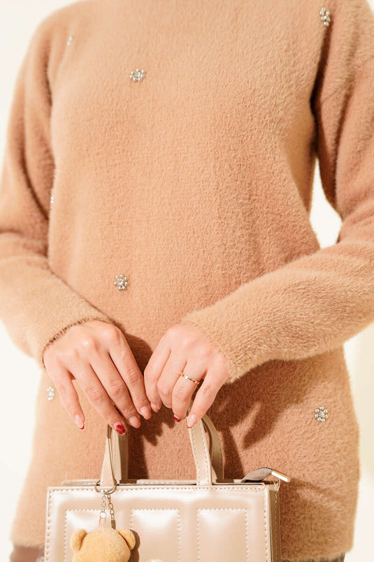 Bearded Tunic Latte with Sprinkled Stone Detail