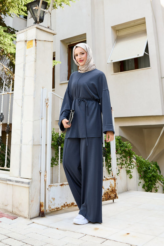 طقم أويشو سموك المكون من قطعتين مع حزام قابل للإزالة