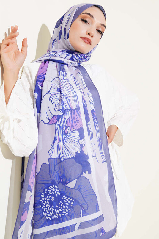 Écharpe Lina à motif Shelia, lilas