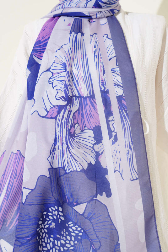 Écharpe Lina à motif Shelia, lilas