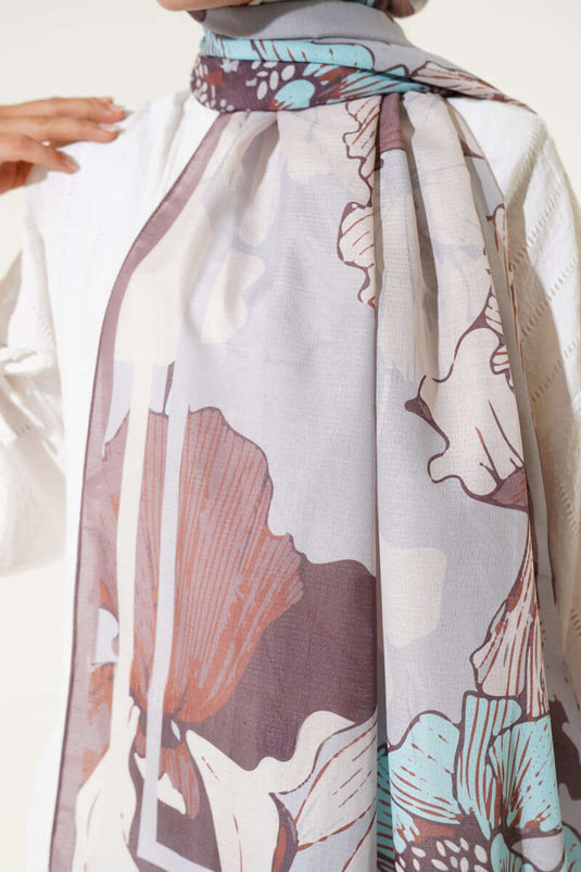 Shelia Pattern Lina Scarf Soft Coffee