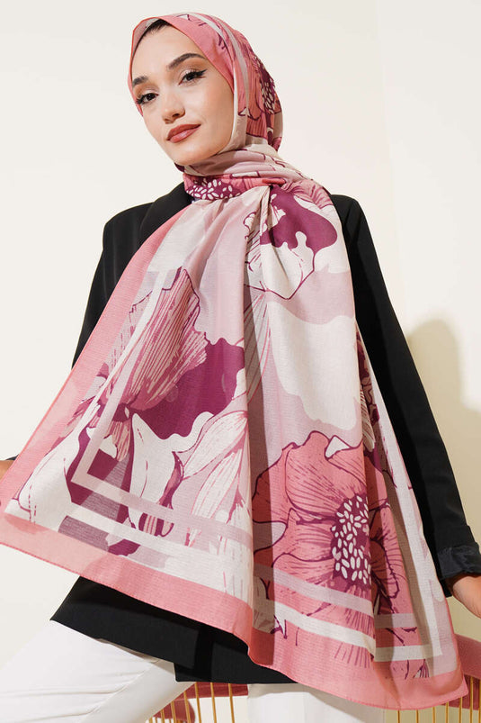 Shelia Pattern Lina Shawl Baby Pink