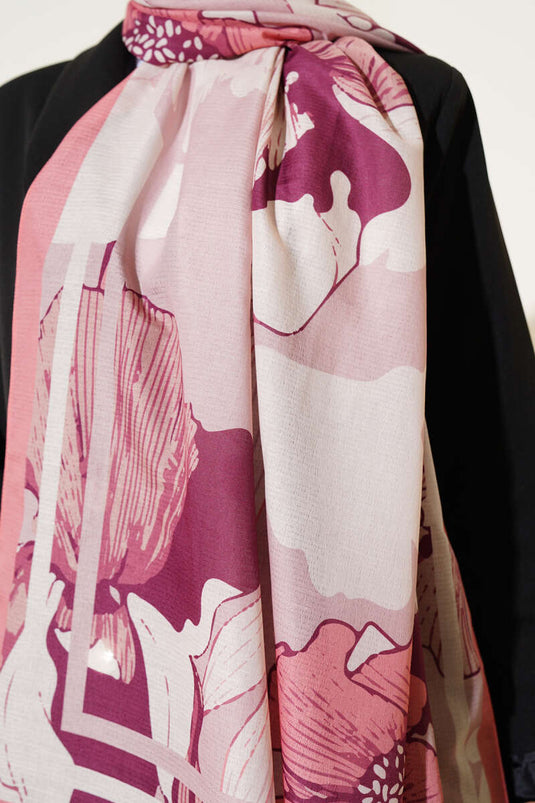 Shelia Pattern Lina Shawl Baby Pink