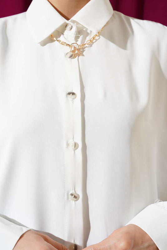 Chemise Basique en Chiffon Blanche