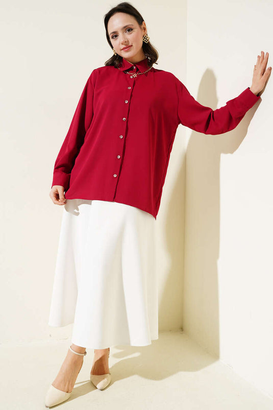 Chiffon Basis Blouse Bordeaux