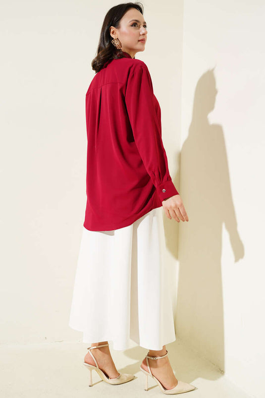 Chiffon Basis Blouse Bordeaux