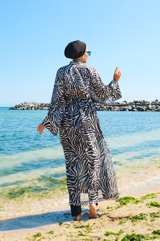 Maillot de bain hijab paréo en mousseline à taille ajustable - 180