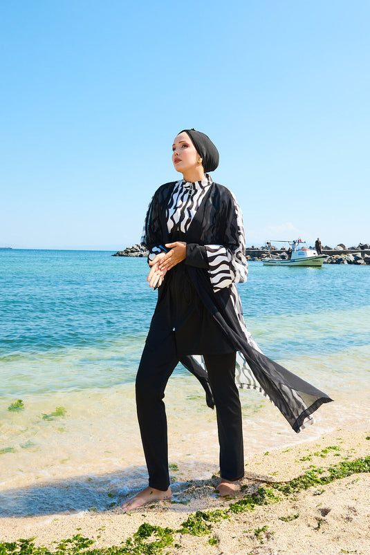 Maillot de bain modeste en mousseline de soie avec taille ajustable -181