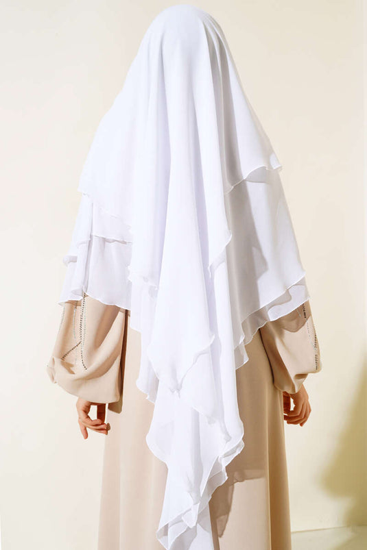 Châle Himar en mousseline soufflée blanche