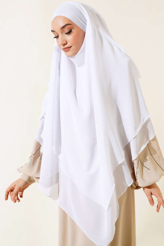 Châle Himar en mousseline soufflée blanche