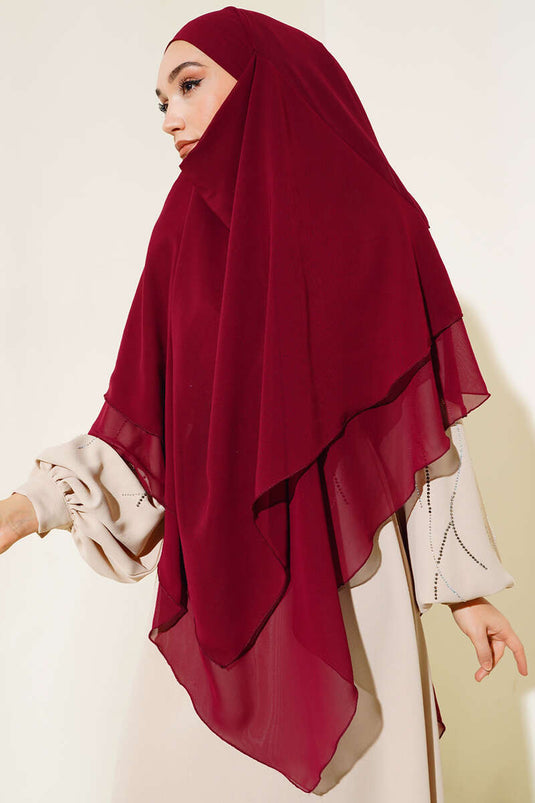 Scialle in chiffon souffle himar bordeaux