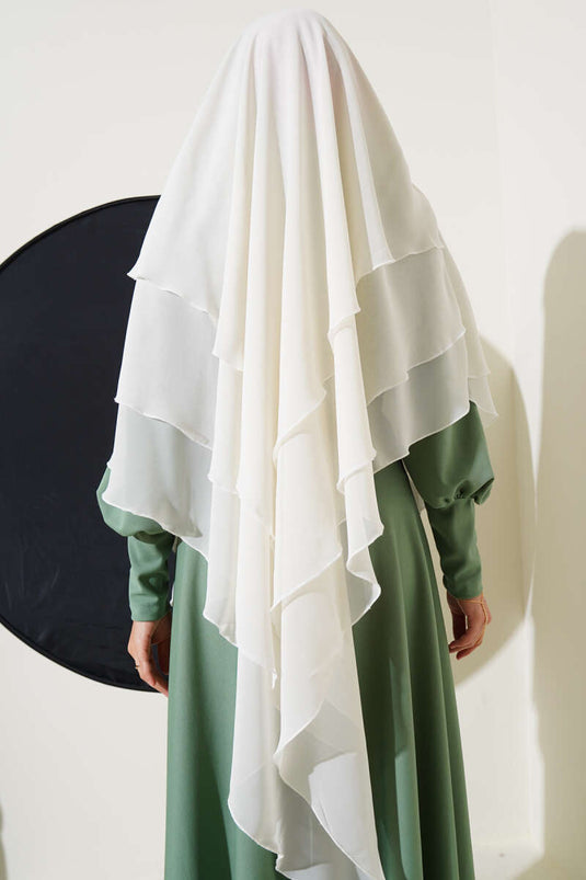 Scialle Himar in chiffon soufflé Ecru