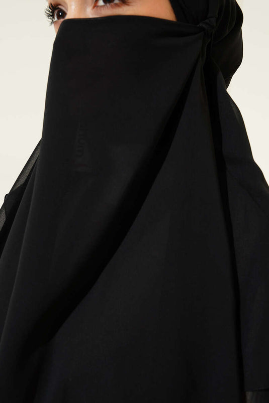 Chiffon Souffle Himar Shawl Black