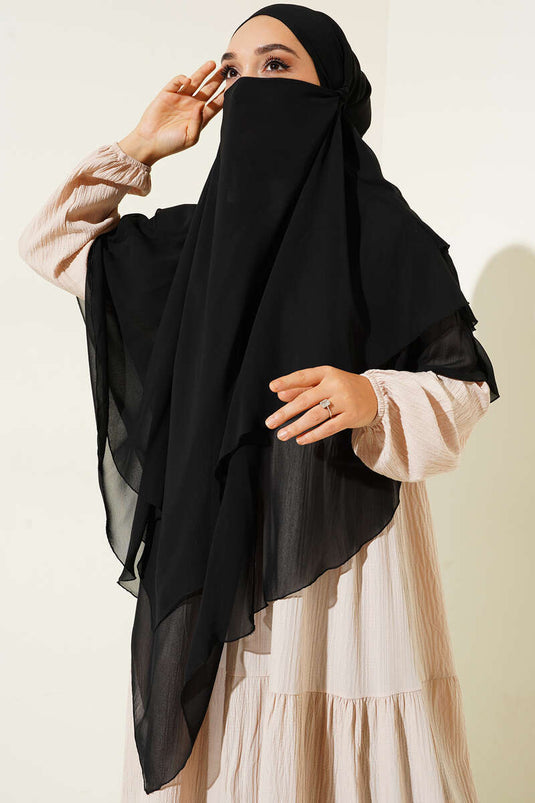 Hijab chiffon soufflé Himar noir