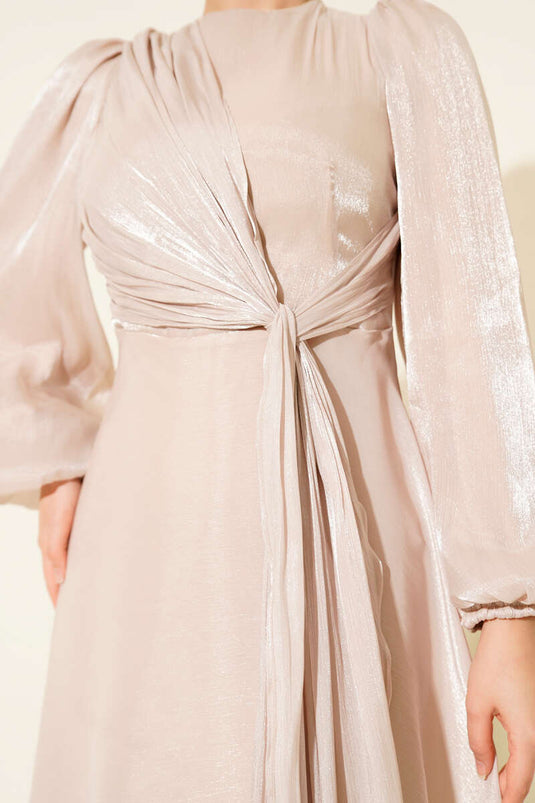 Abito da sera in chiffon con lacci laterali Stone