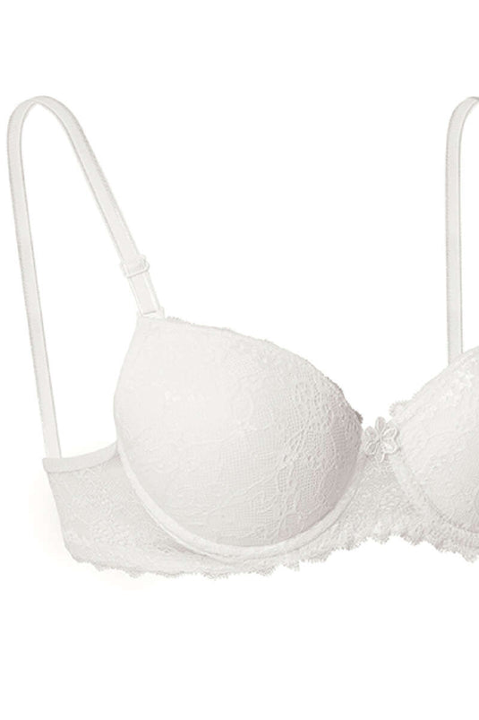 Silikonlu Destekli Dantelli Sütyen Ekru