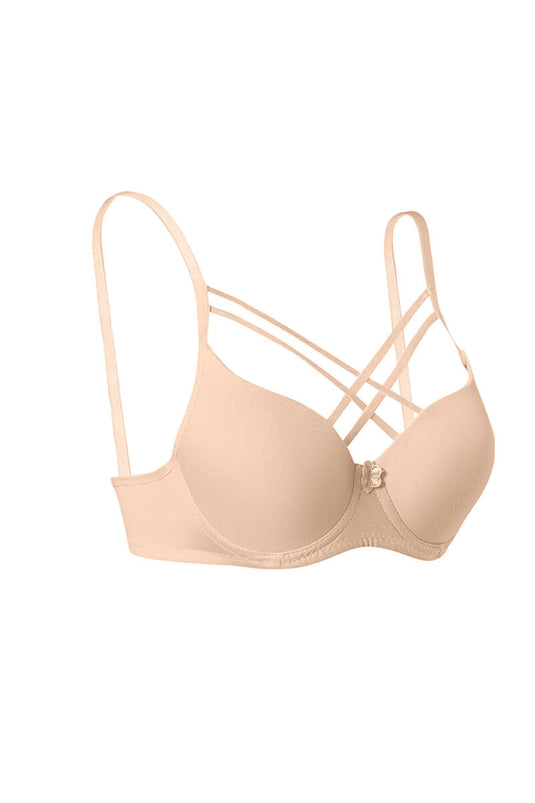 Reggiseno micro incrociato imbottito in silicone Ten