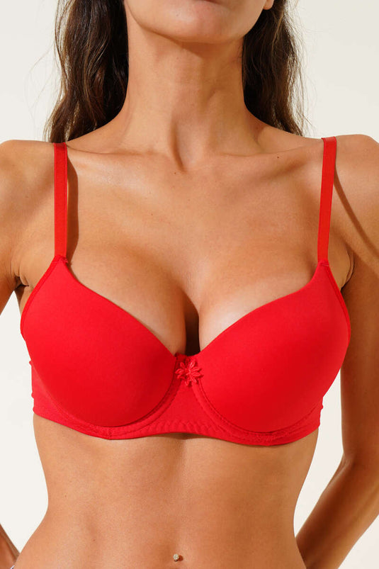 Silikonlu Destekli Micro Sütyen Kırmızı