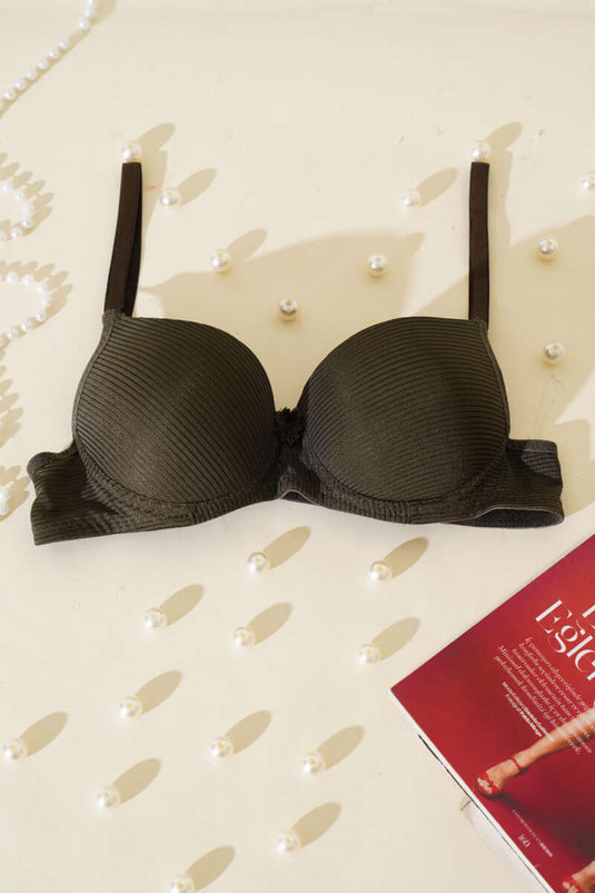 Silikonlu Destekli Şerit Sütyen Haki