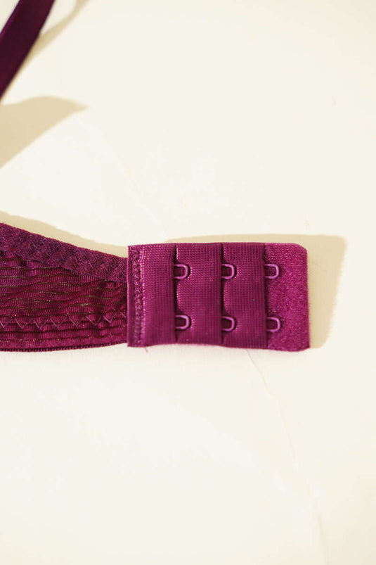 Silicone Padded Strip Bra Plum