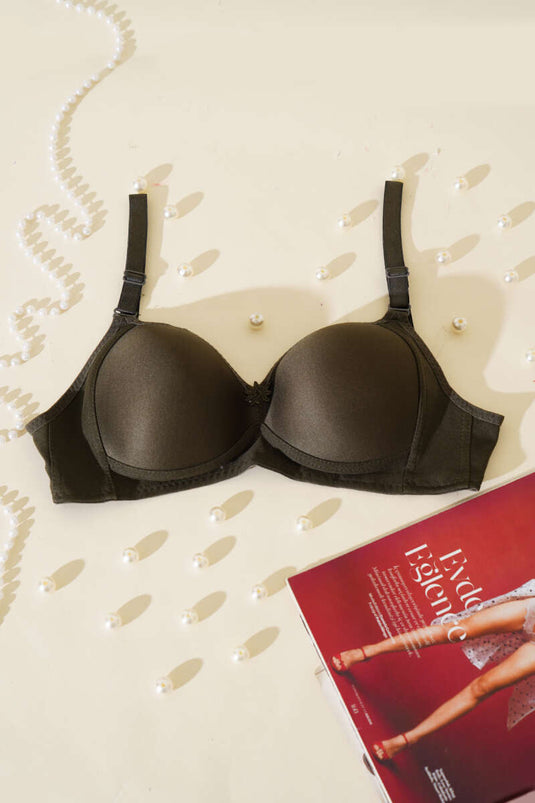 Unpadded Wire-Free Hollow Bra Khaki