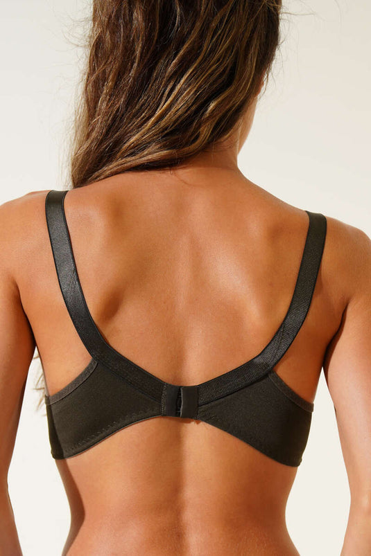 Unpadded Wire-Free Hollow Bra Khaki