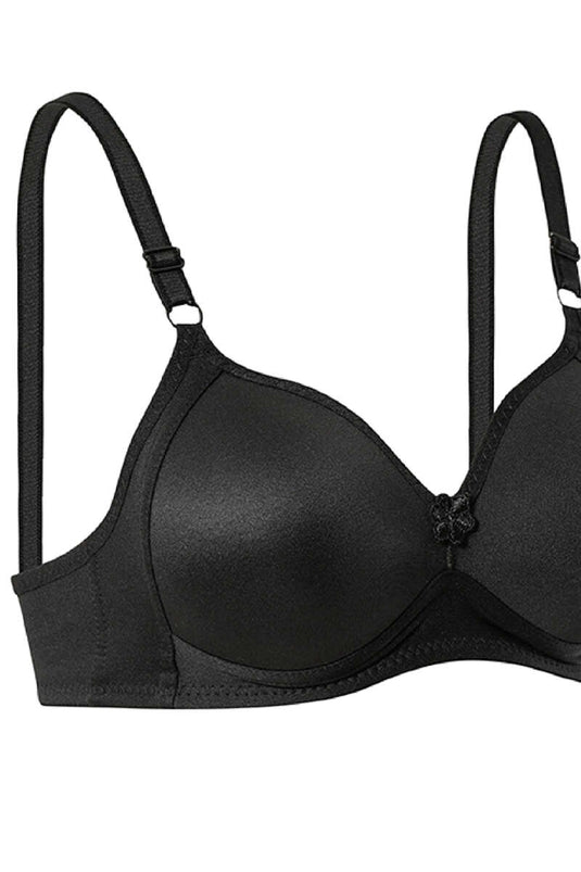 حمالة صدر مجوفة بدون سلك غير مبطنة باللون الأسود