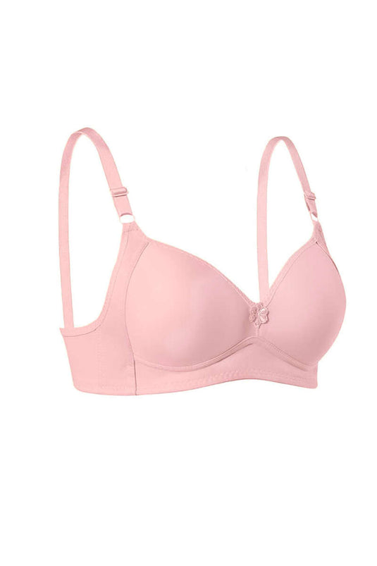 Unpadded Wire-Free Hollow Bra Salmon