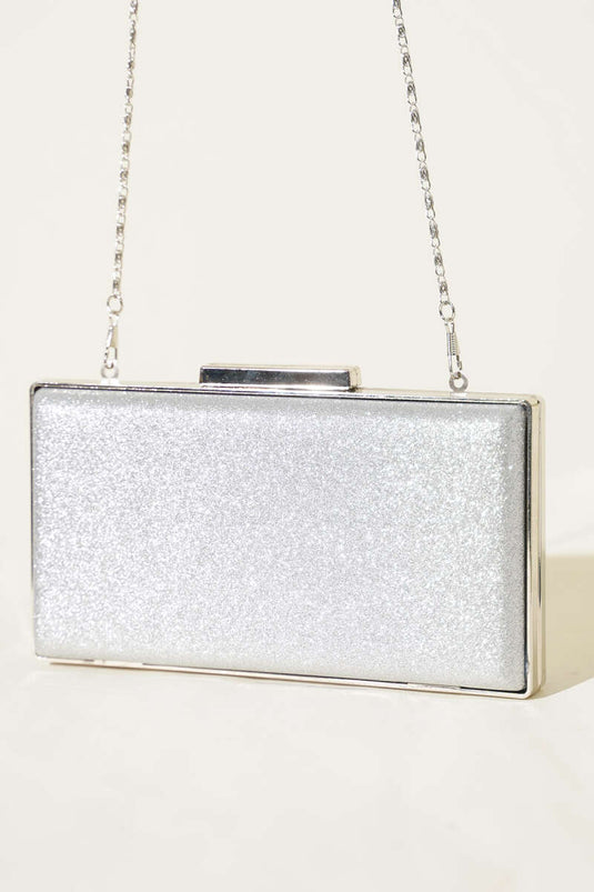 Simli Damen Clutch Tasche Silber