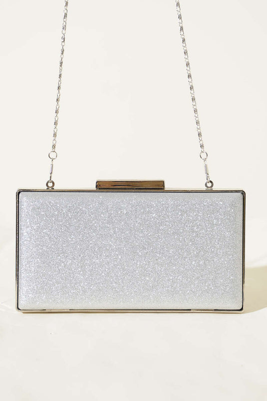 Simli Damen Clutch Tasche Silber