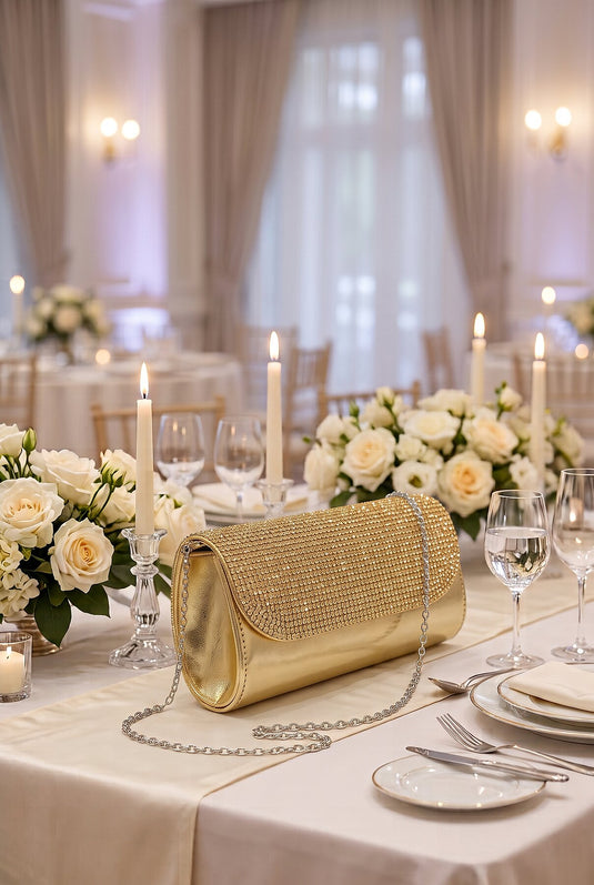 Clutch Da Sera Con Paillettes Oro
