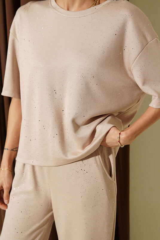 Ensemble double Simli manches courtes Loyşa beige