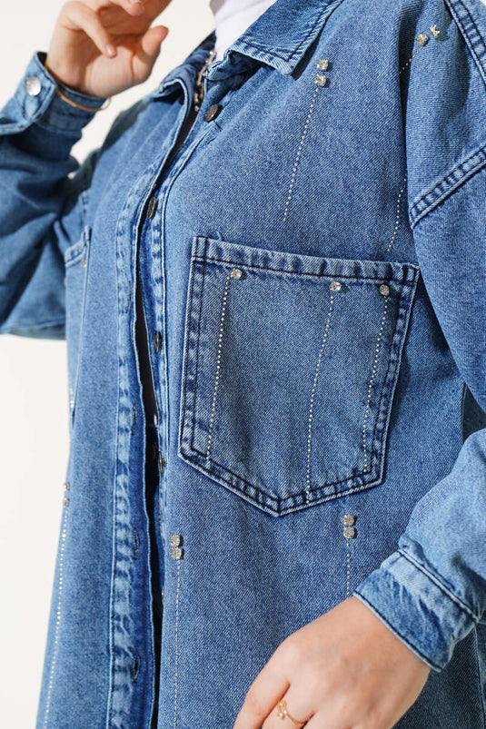 Jeansjacke mit Steintaschen