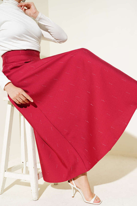 Stein Paillettenrock Burgund