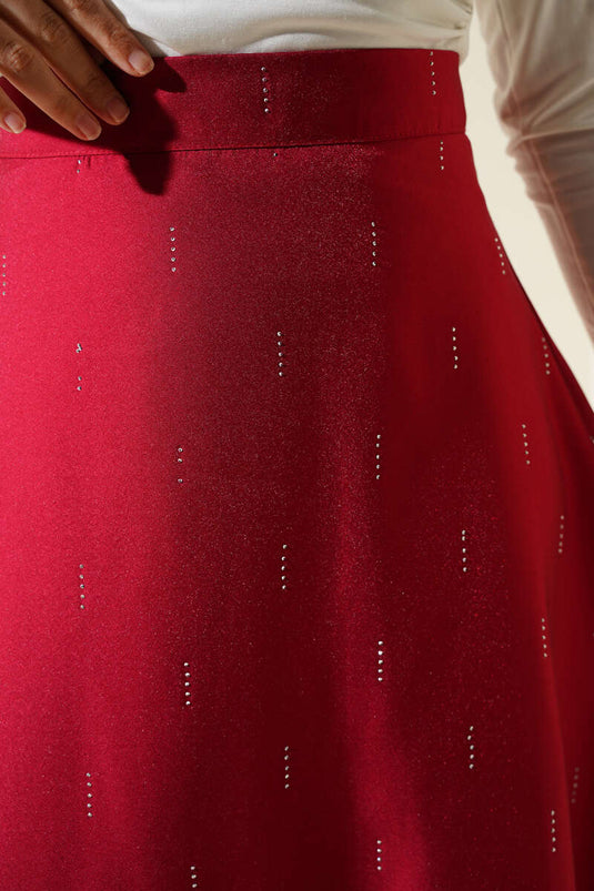 Stein Paillettenrock Burgund