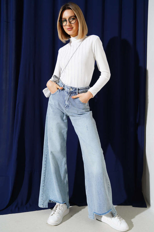 Weißer Camisole-Body mit Steindetails