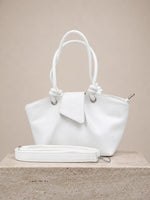 Sac À Main Et Épaule En Faux Cuir Doux Avec Détail Nœud Blanc